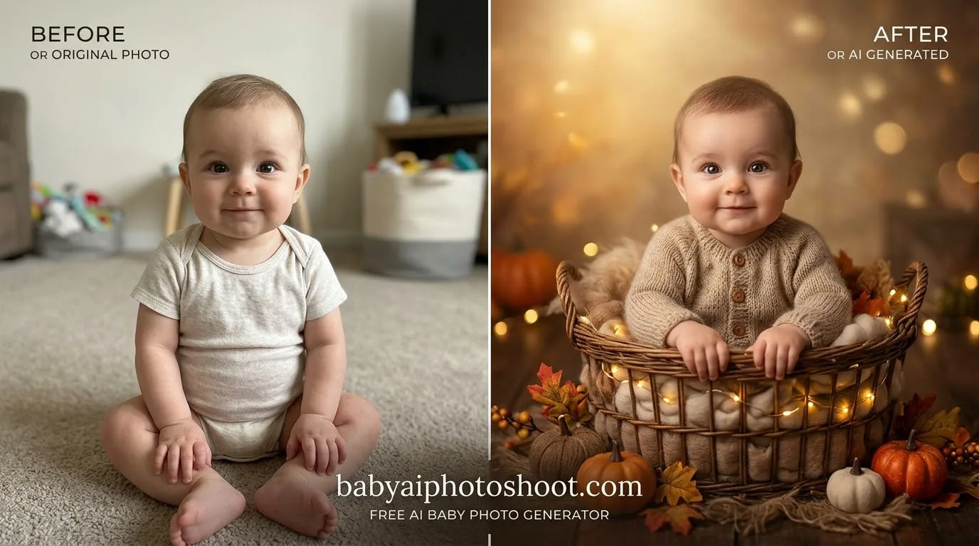 Free AI Baby Photo Generator: Studio Portraits from Phone Photos